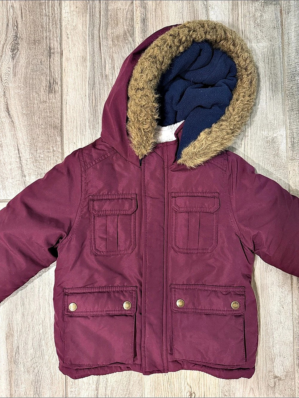 Carter's Toddler Faux Fur Hooded Parka Purple